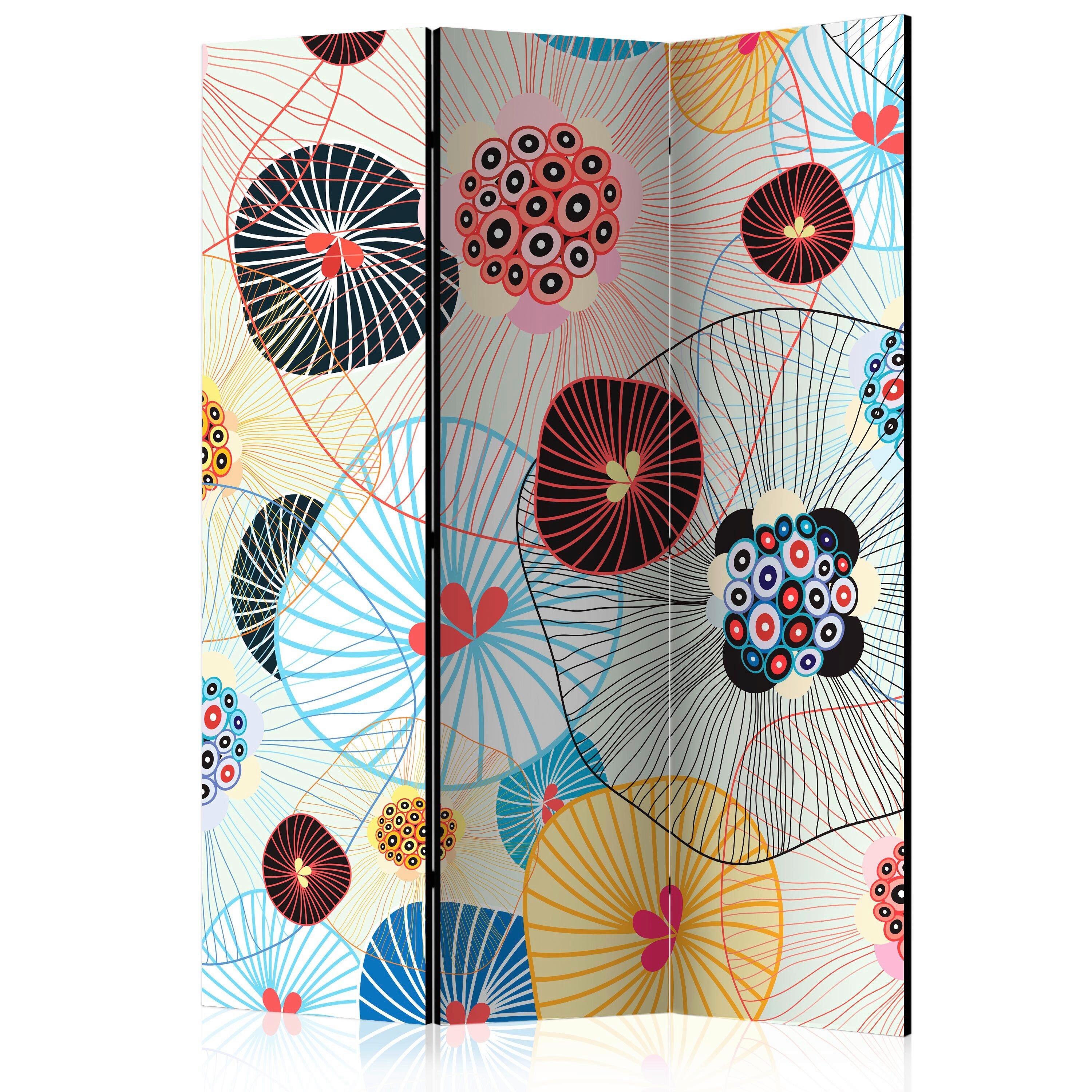 Paraván Hde-Paraventtc0972 - világoskék/többszínű, Basics, textil/fa (135/172/3cm) - artgeist