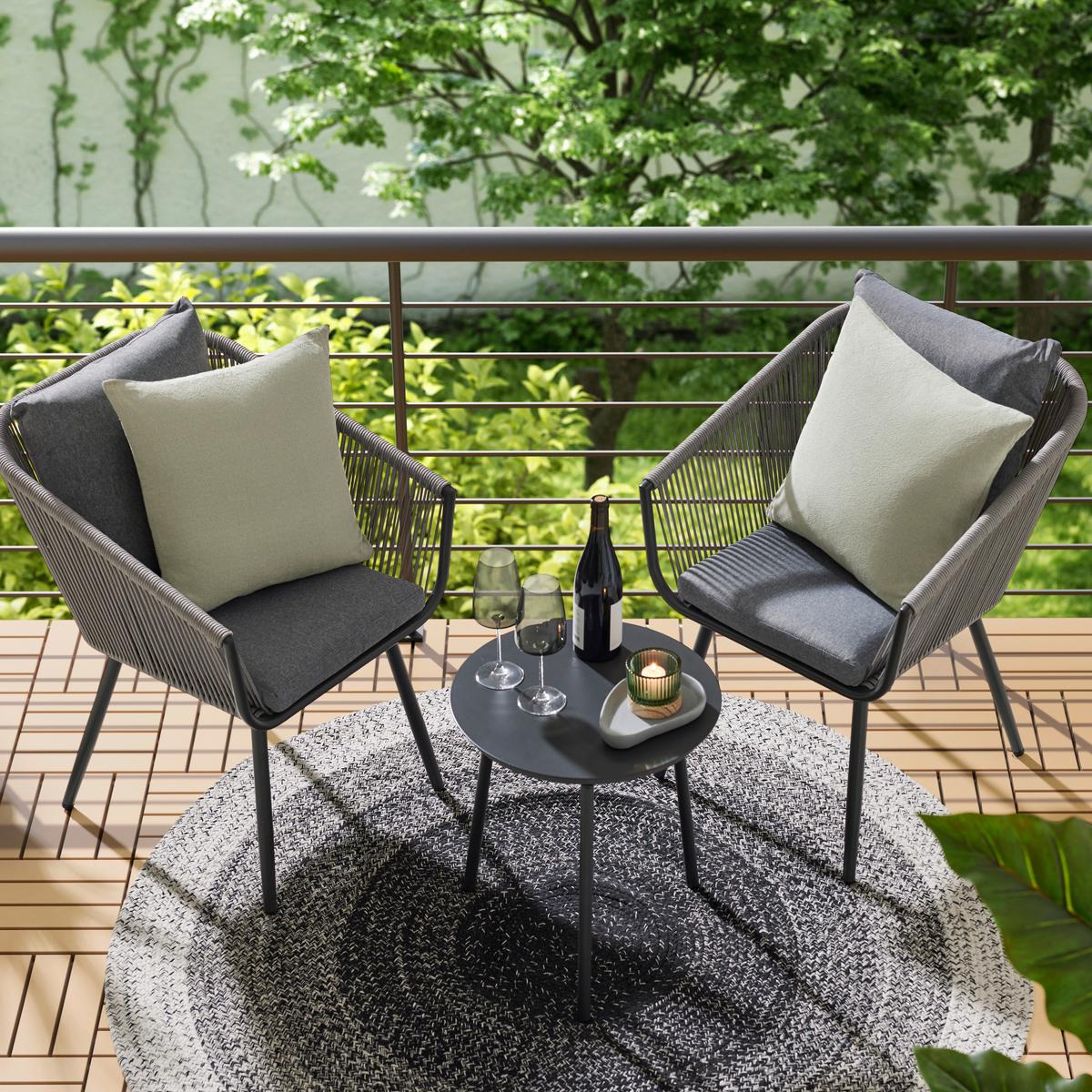 Covor cu țesătură plată Marie - alb/negru, textil (160cm) - Modern Living