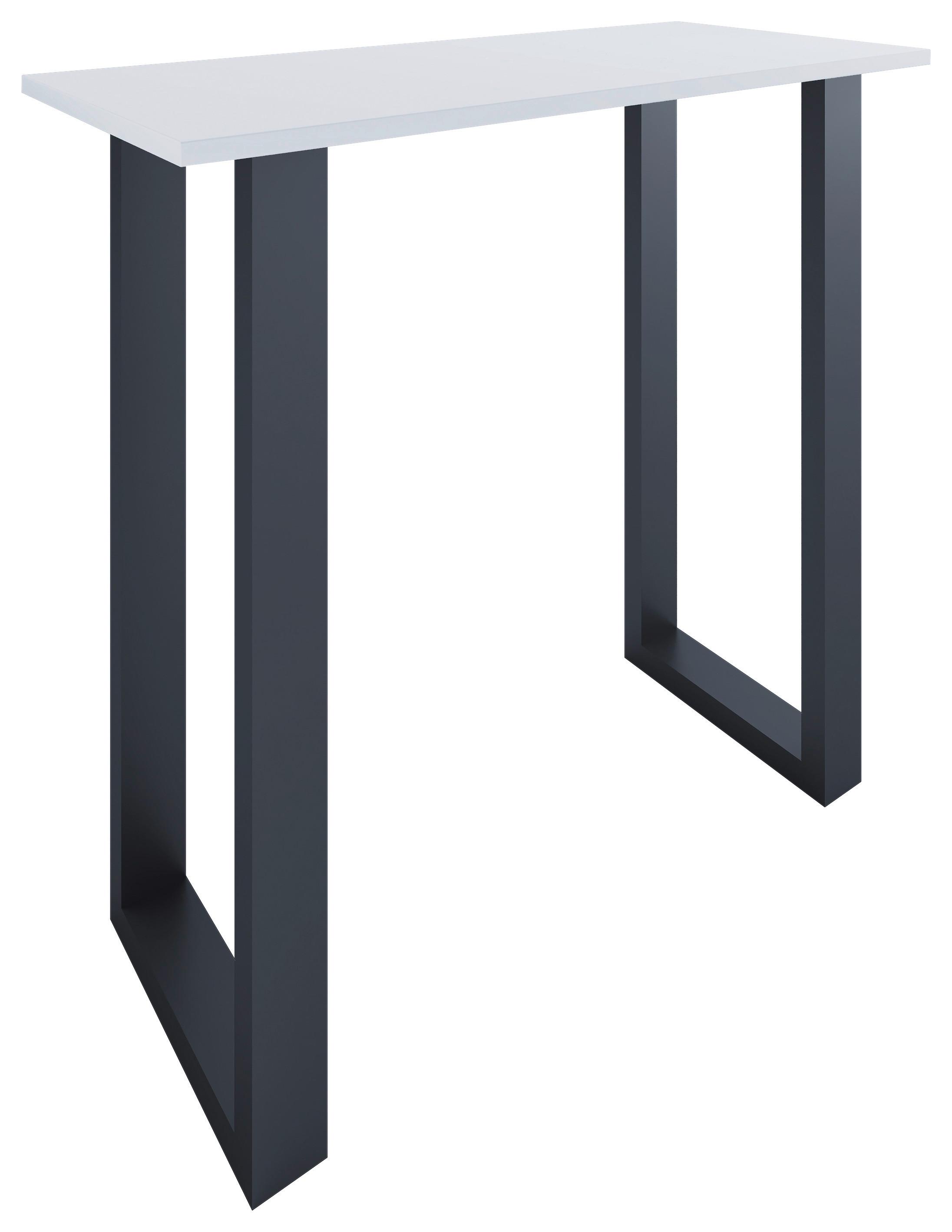 Barska Miza Xona, Bela, Črna, 110x50cm - črna/bela, Konvencionalno, kovina/leseni material (110/50/102cm)