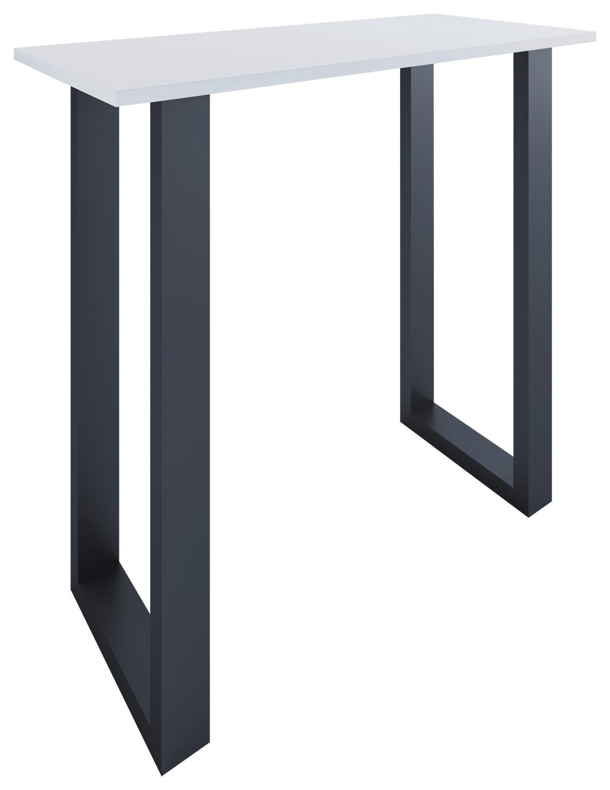 Barska Miza Xona, Bela, Črna, 110x50cm - črna/bela, Konvencionalno, kovina/leseni material (110/50/102cm)