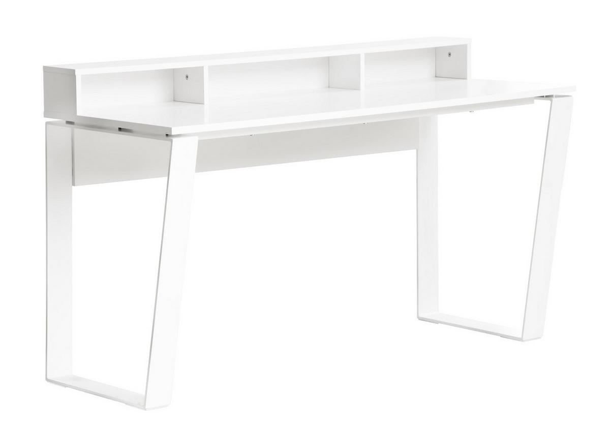 Gaming Miza Check -exklusiv-, Bela - bela, Moderno, kovina/leseni material (140/85/60cm) - Mömax