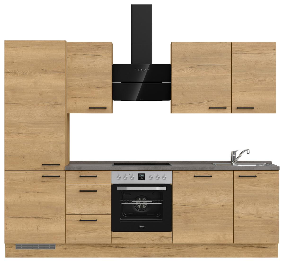 Küchenleerblock Structura High o. Geräte Eiche - Schieferfarben/Eichefarben, MODERN, Holzwerkstoff/Metall (270cm) - Nobilia
