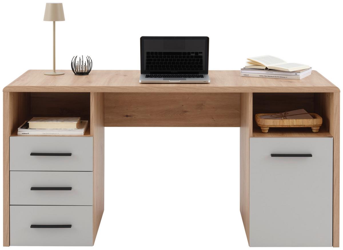 Masă de scris FONTANA PLUS - cașmir/culoare lemn stejar, Modern, material pe bază de lemn (150/75,5/60cm) - Modern Living