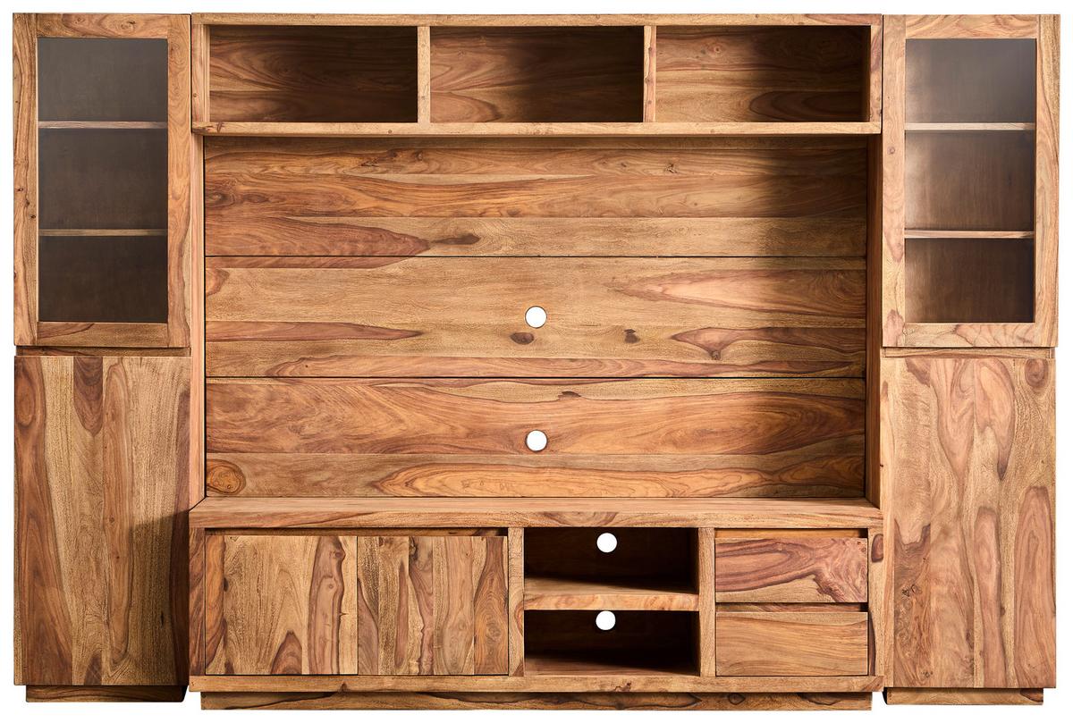 MEBLOŚCIANKA DO SALONU KALKUTA - kolor palisandrowy, Konventionell, drewno (265/175/40cm) - Livetastic