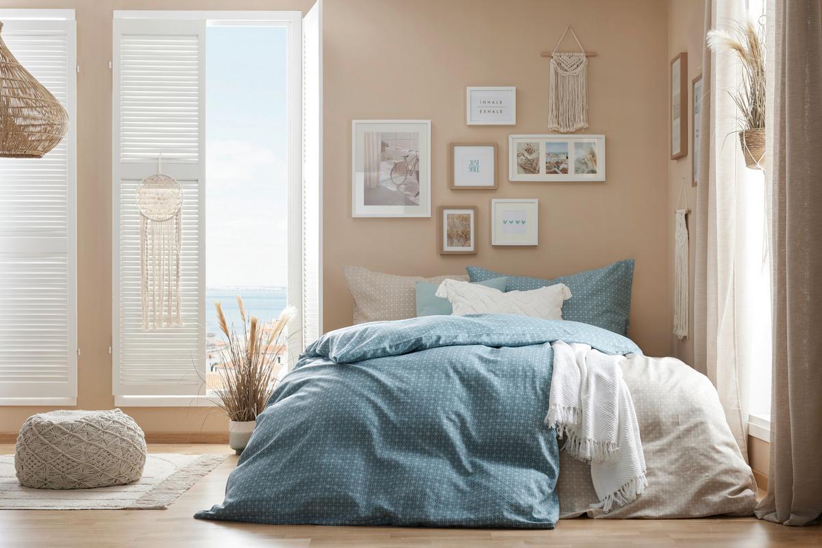 BETTWÄSCHESET LAURA - Blau, Konventionell, Textil (160/210cm) - Modern Living