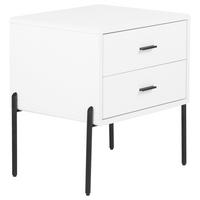 Nachttisch Pelotas Weiß/Schwarz - Schwarz/Weiß, MODERN, Holzwerkstoff/Metall (50/60/40cm) - Premium Living