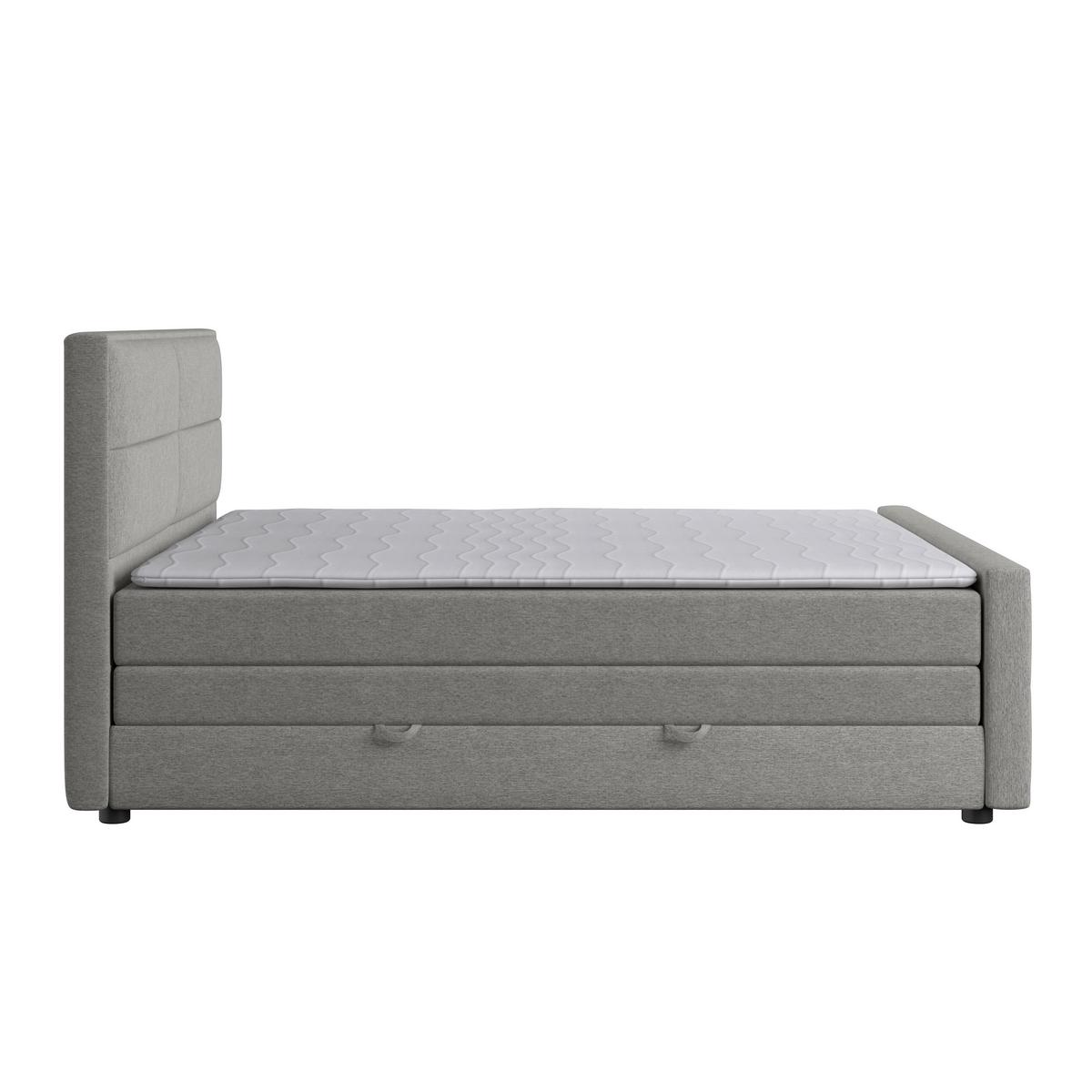 Boxspringbett Palermo ca. 180x200 cm Silberfarben - Silberfarben/Schwarz, MODERN, Karton/Holzwerkstoff (180/200cm) - MID.YOU