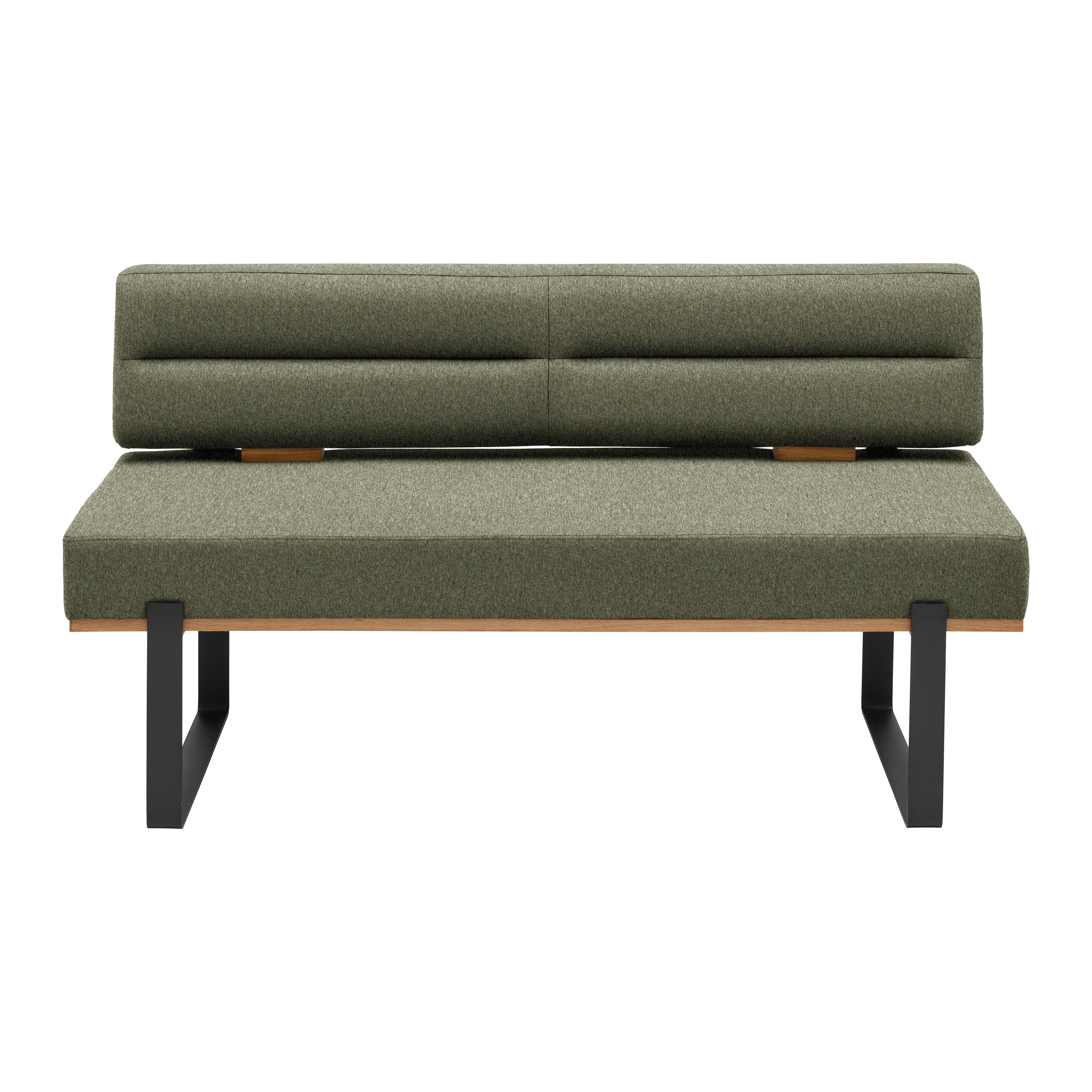 Sitzbank Canon Grün - Schwarz/Grün, KONVENTIONELL, Holz/Textil (160/85/60cm) - Based