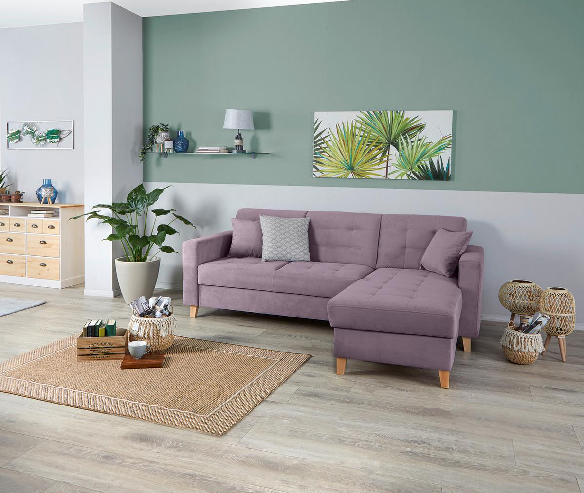 Colțar BERGEN - liliachiu, Design, textil (231/160cm) - Luca Bessoni