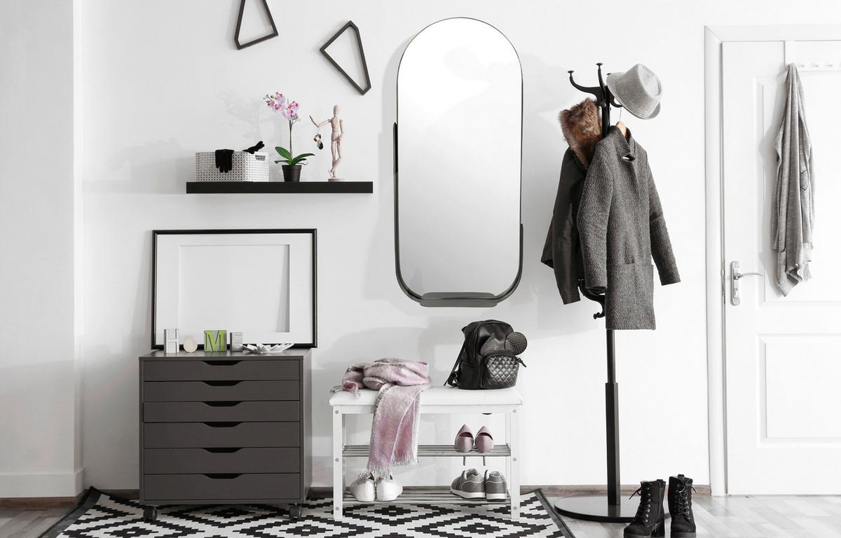 WANDSPIEGEL WL7.305 - Schwarz, Design, Glas/Metall (51/114/8cm) - MID.YOU