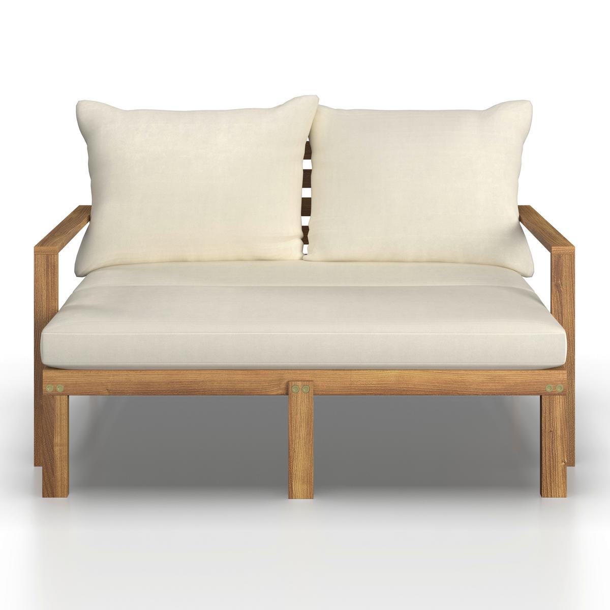Gartenliege Pia Naturfarben Akazie/Outdoorstoff - Naturfarben, MODERN, Holz/Textil (130/75/80-130cm) - Bessagi Garden