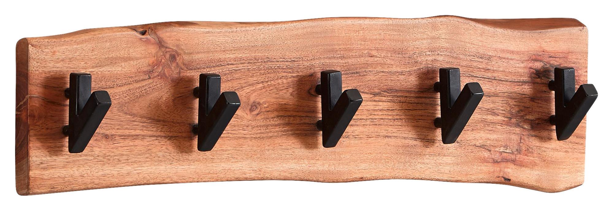 Wandgarderobe ca. 60x17x9 cm Akazie Echtholz - Akaziefarben, MODERN, Holz (60/17/9cm) - MID.YOU