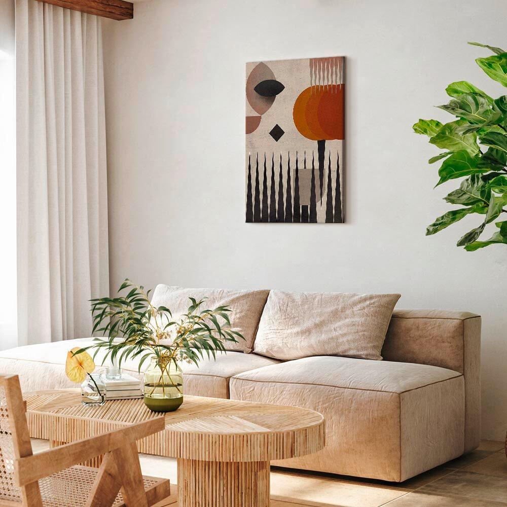 Slika Na Platnu Sun Behind The Mountains - sivobež/barve konjaka, Basics, tekstil/leseni material (40/60/1.2cm) - artgeist