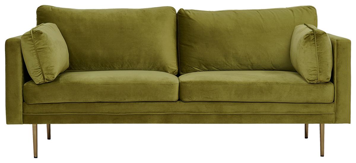 2-SITZER-SOFA BOOM - Goldfarben/Grün, Design, Textil/Metall (203/84/90cm) - Livetastic
