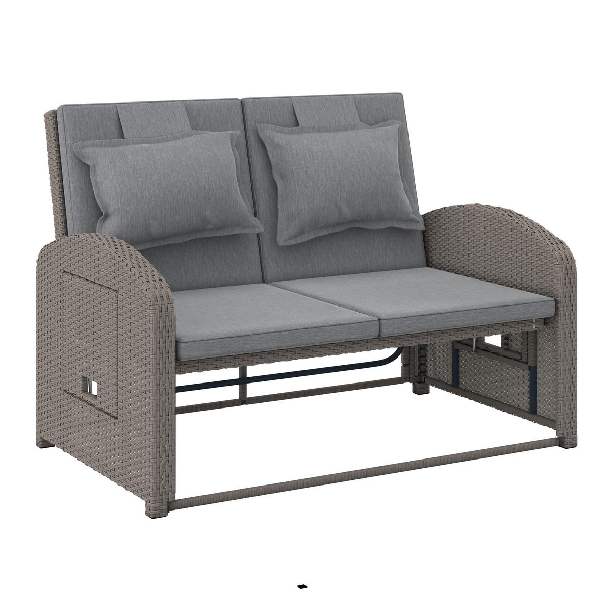 SOFA TARASOWA HAVANNA - szary, Modern, tworzywo sztuczne/metal (126/110/95/30,5/82/64cm) - Ambia Garden