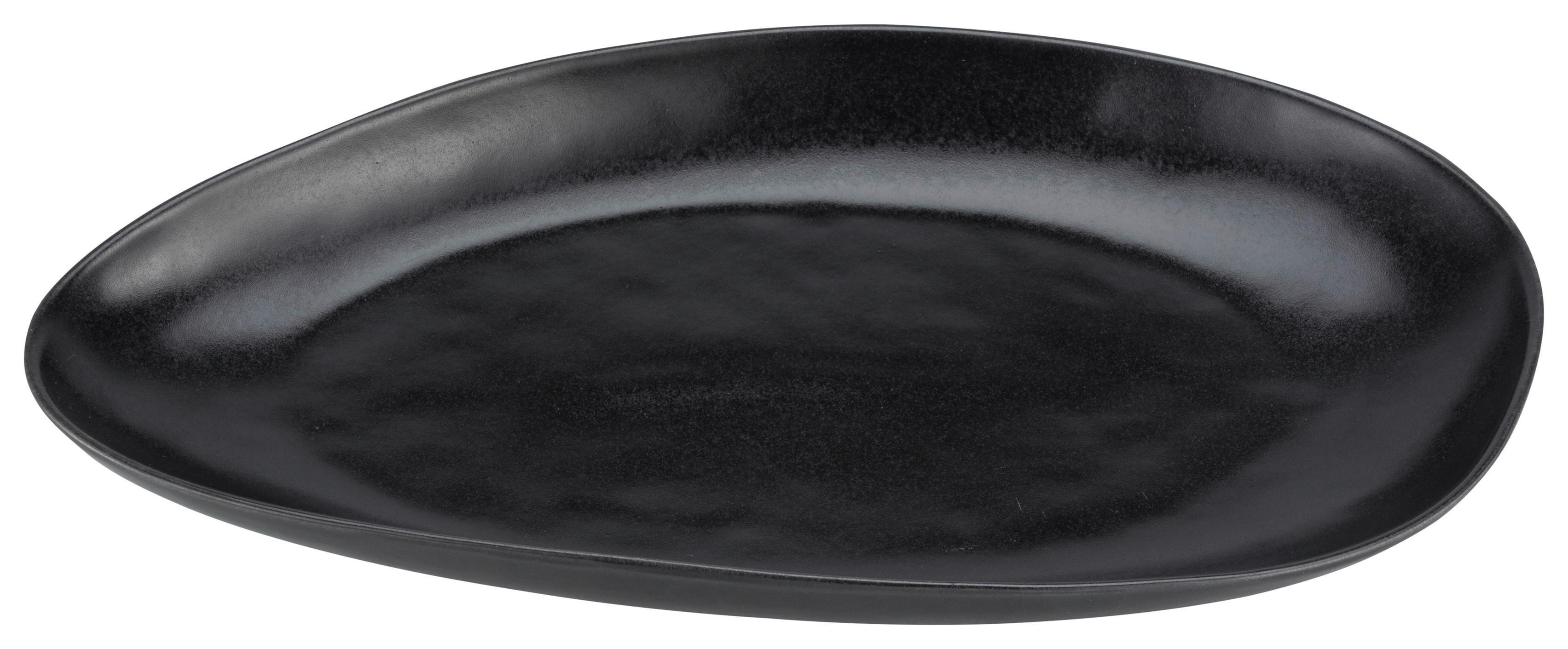 Servierplatte Gourmet in Schwarz Ø ca. 39cm - Schwarz, Modern, Keramik (39/22/4cm) - Premium Living