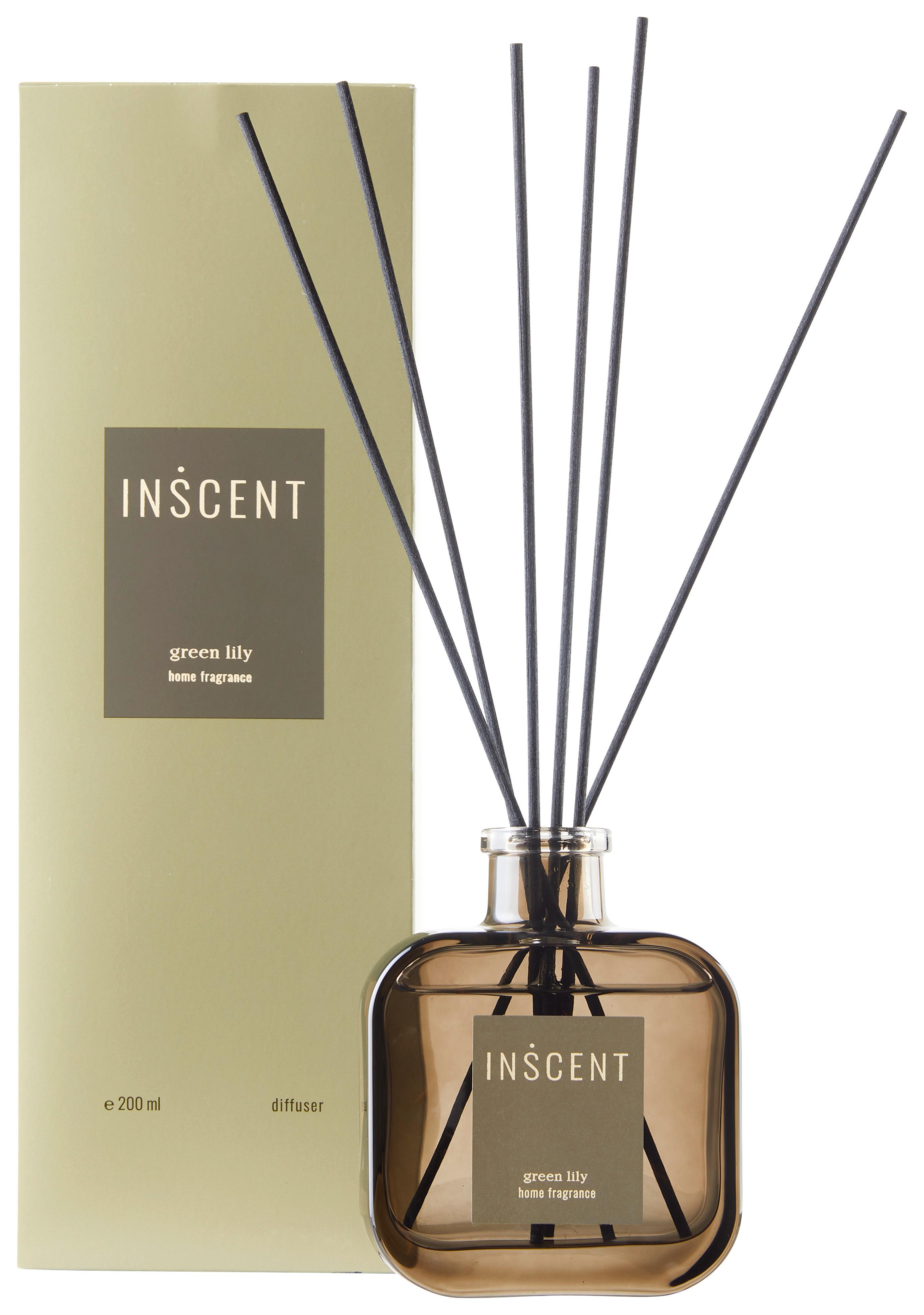 Raumduft Green Lily in Dunkelgrün ca. 200ml - Klar/Dunkelgrün, Design, Glas (200ml) - Inscent