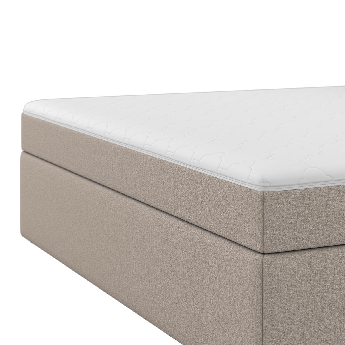 Boxbett Marco ca. 180x200 cm Taupe - Taupe/Schwarz, MODERN, Holz/Kunststoff (180/200cm) - Bessagi Home