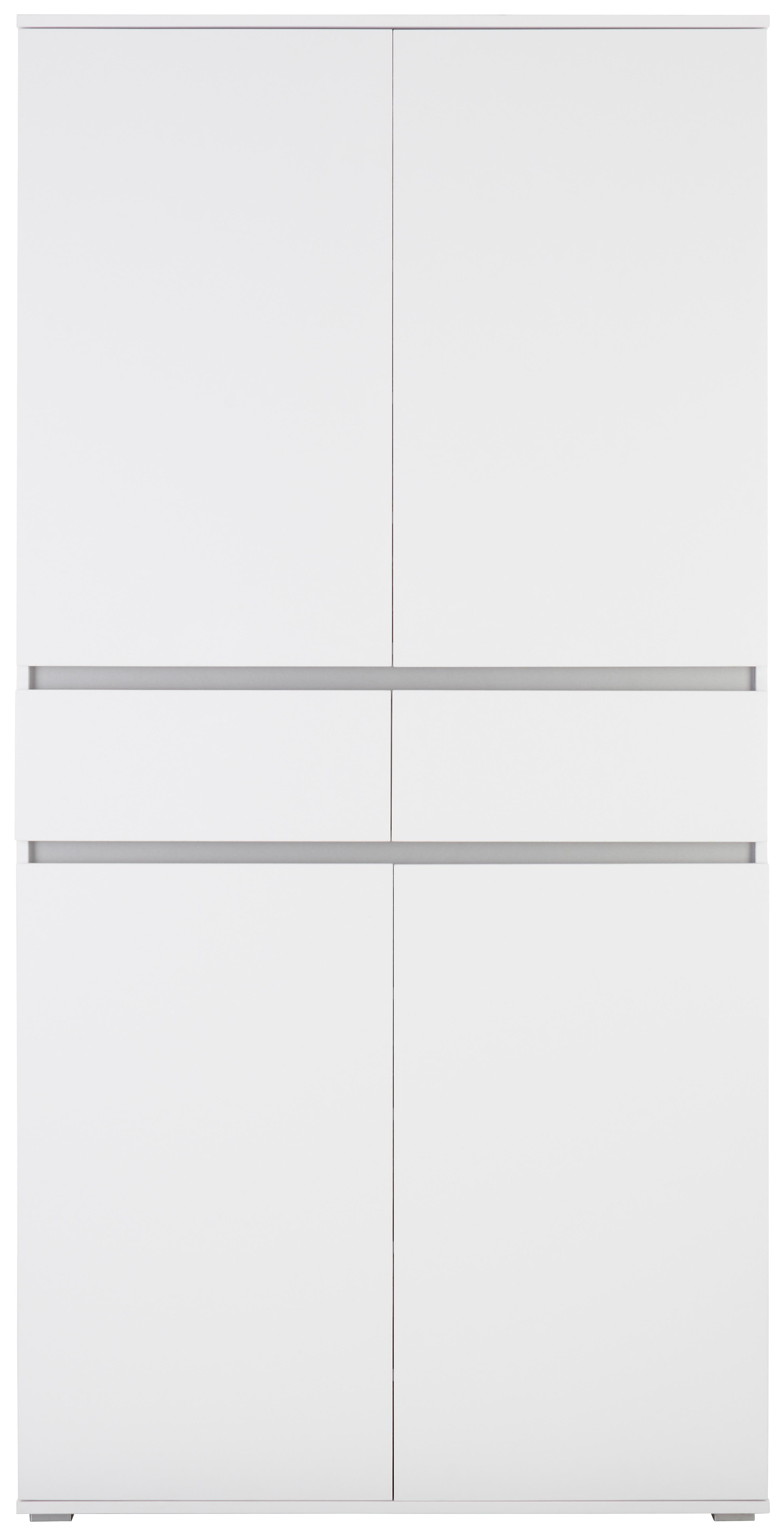 Multifunkciós Szekrény Fehér Bianco - fehér, Modern, faalapú anyag (100/200/37cm) - Mömax