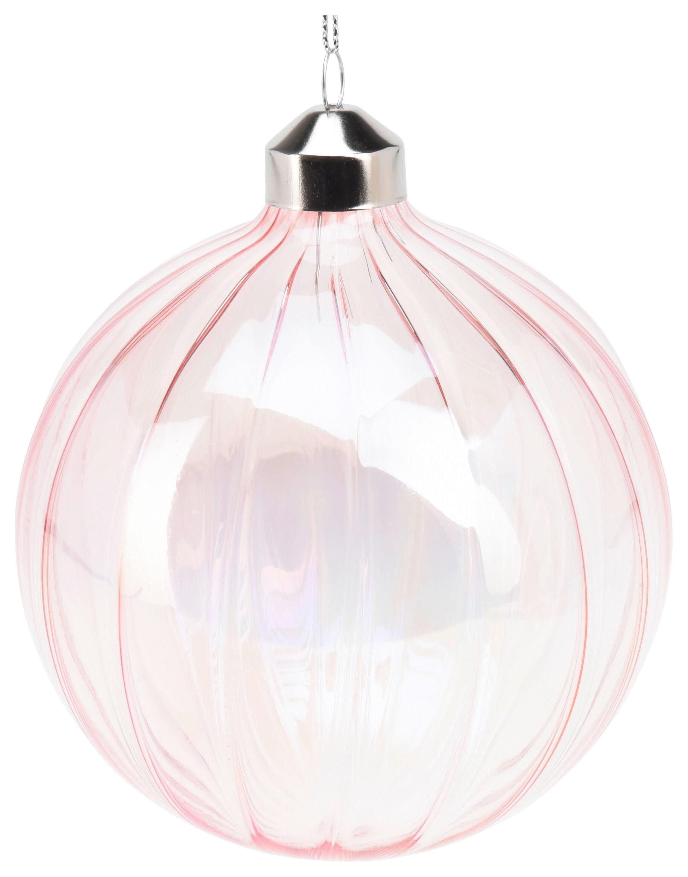 Christbaumkugel ROZE - Transparent, Glas (10/10/12,2cm)