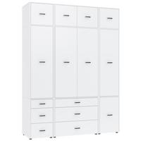 Kleiderschrank Kivo Weiß - Schwarz/Weiß, Basics, Holzwerkstoff/Kunststoff (180/239,40/52,1cm) - Based