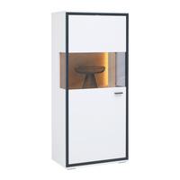 Highboard Florenz Schwarz/Weiß/Eiche Artisan - Schwarz/Weiß, MODERN, Glas/Holzwerkstoff (60,2/137,6/38cm) - Premium Living