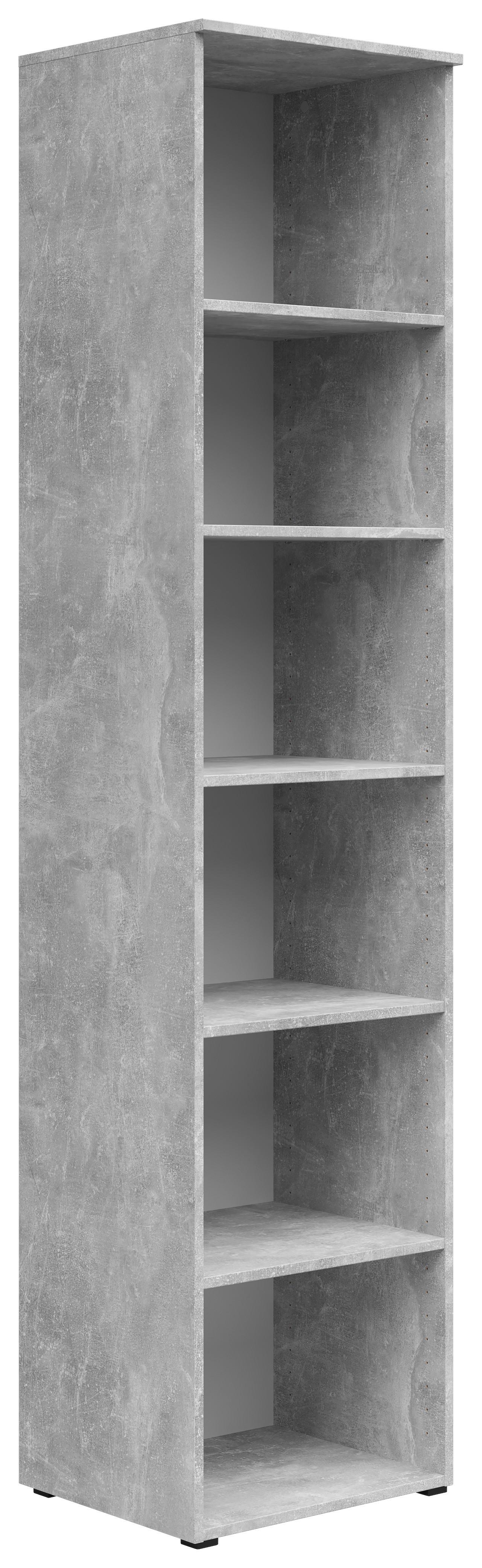 Regal Multistauraum Betonoptik - Anthrazit/Grau, MODERN, Holzwerkstoff/Kunststoff (45/195/40cm) - Mömax