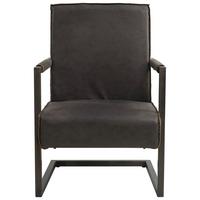 Naslanjač Tyler, Antracit - temno siva/siva, Konvencionalno, kovina/tekstil (62/84/70cm) - MID.YOU