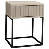 SZAFKA NOCNA MARLE - kaszmir/czarny, Modern, materiał drewnopochodny/metal (40/51,7/38,5cm) - Livetastic