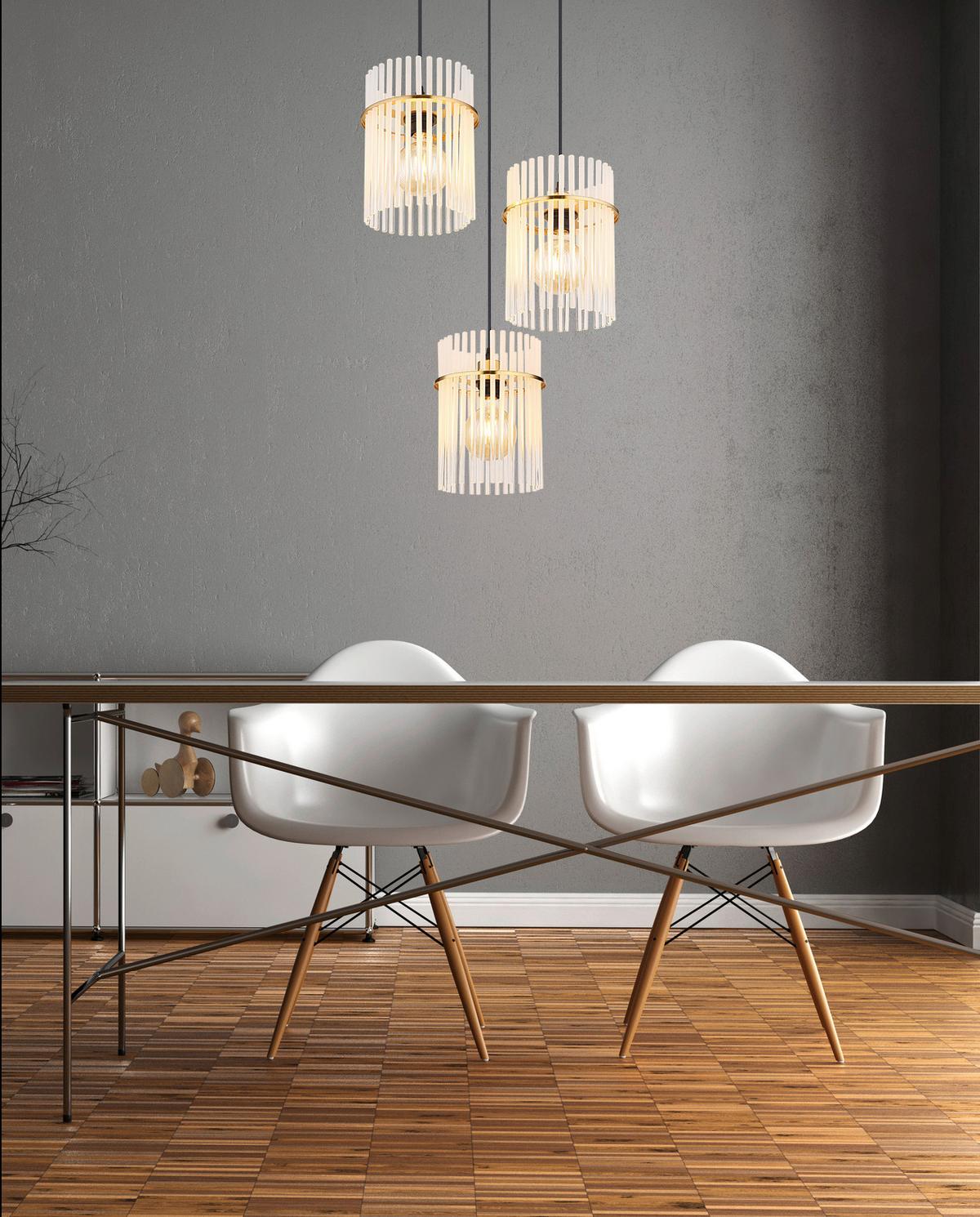 LAMPA WISZĄCA LUDMILLA - kolor złoty, Design, metal/szkło (47/140cm) - Collet's Monde