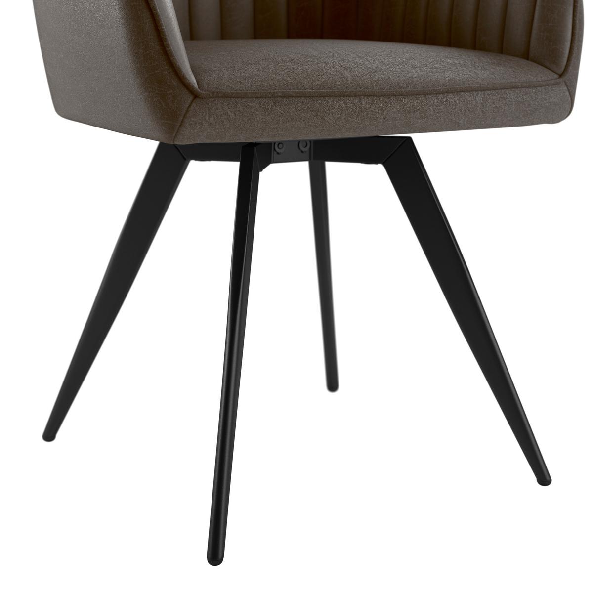 Stol Bella, Rjava, Vrtljiv - črna/rjava, Konvencionalno, kovina/tekstil (63/90/61cm)