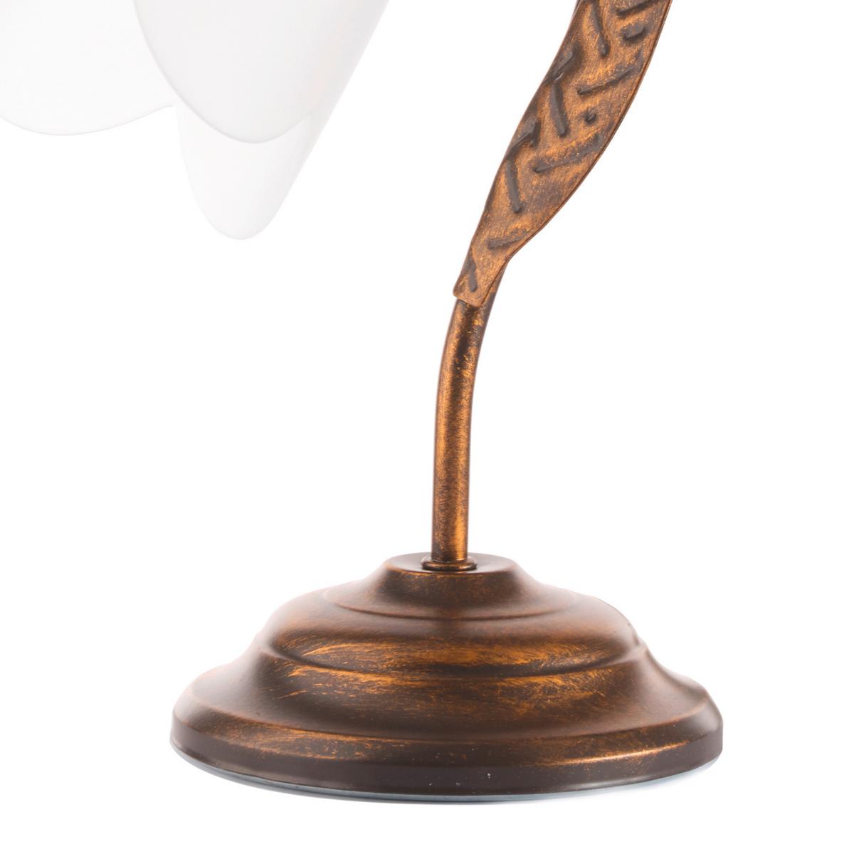 Tischleuchte Doppio giro bronzo Bronze max. 6 Watt - Bronzefarben, KONVENTIONELL, Glas/Metall (23/33cm)