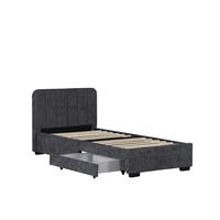 Ágykeret Ágyráccsal Box Space Eco - szürke, Konventionell, faalapú anyag/textil (90/200cm)