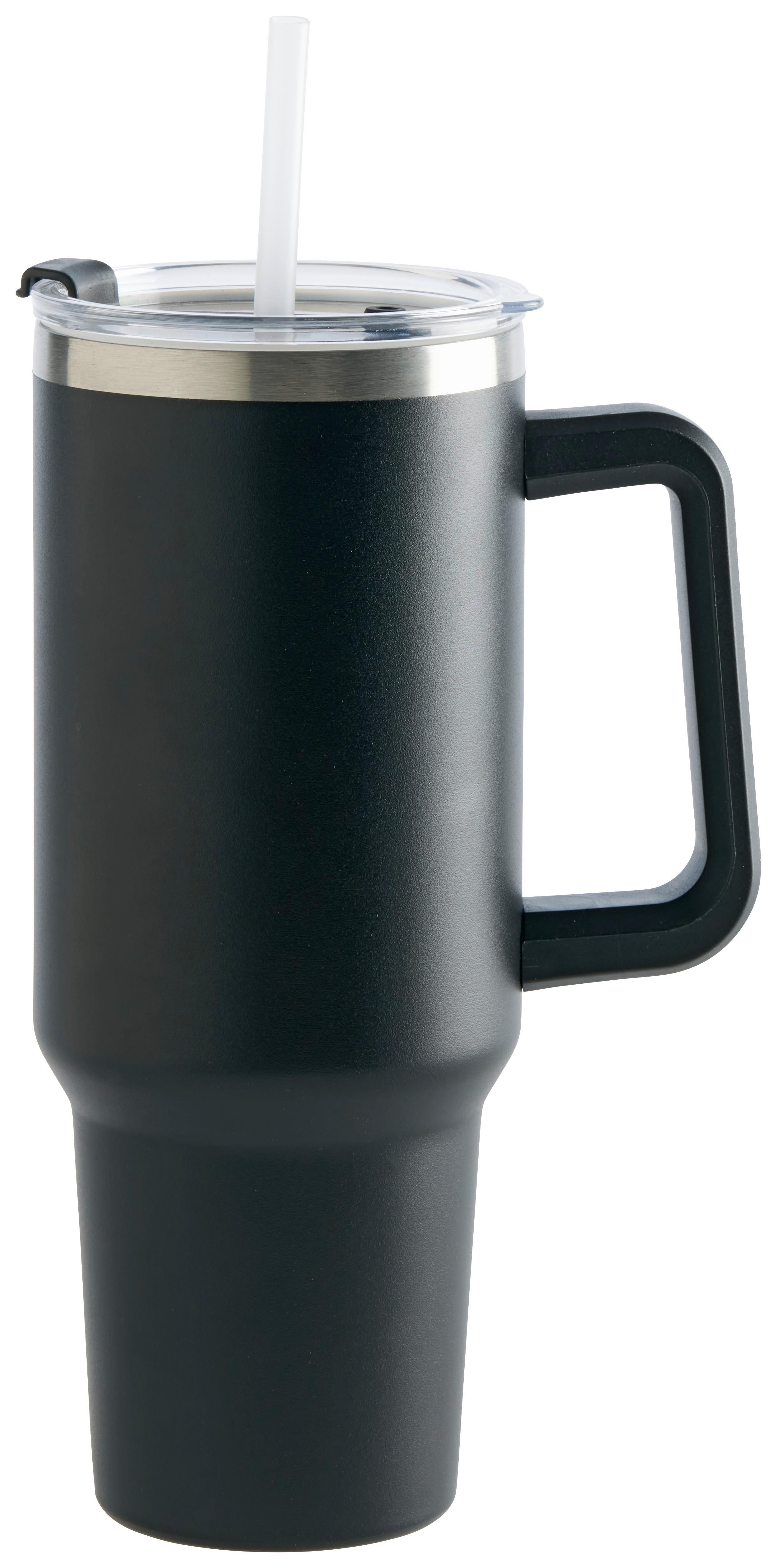 Thermobecher Betty Schwarz ca. 1,2l - Schwarz, KONVENTIONELL, Kunststoff/Metall (16.5/10/32cm) - Mömax