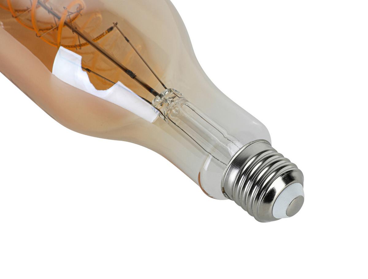 LED-Leuchtmittel Flasche Bernsteinfarben max. 4 Watt - Bernsteinfarben, Romantik / Landhaus, Glas/Metall (7,5/27,5cm) - Mömax