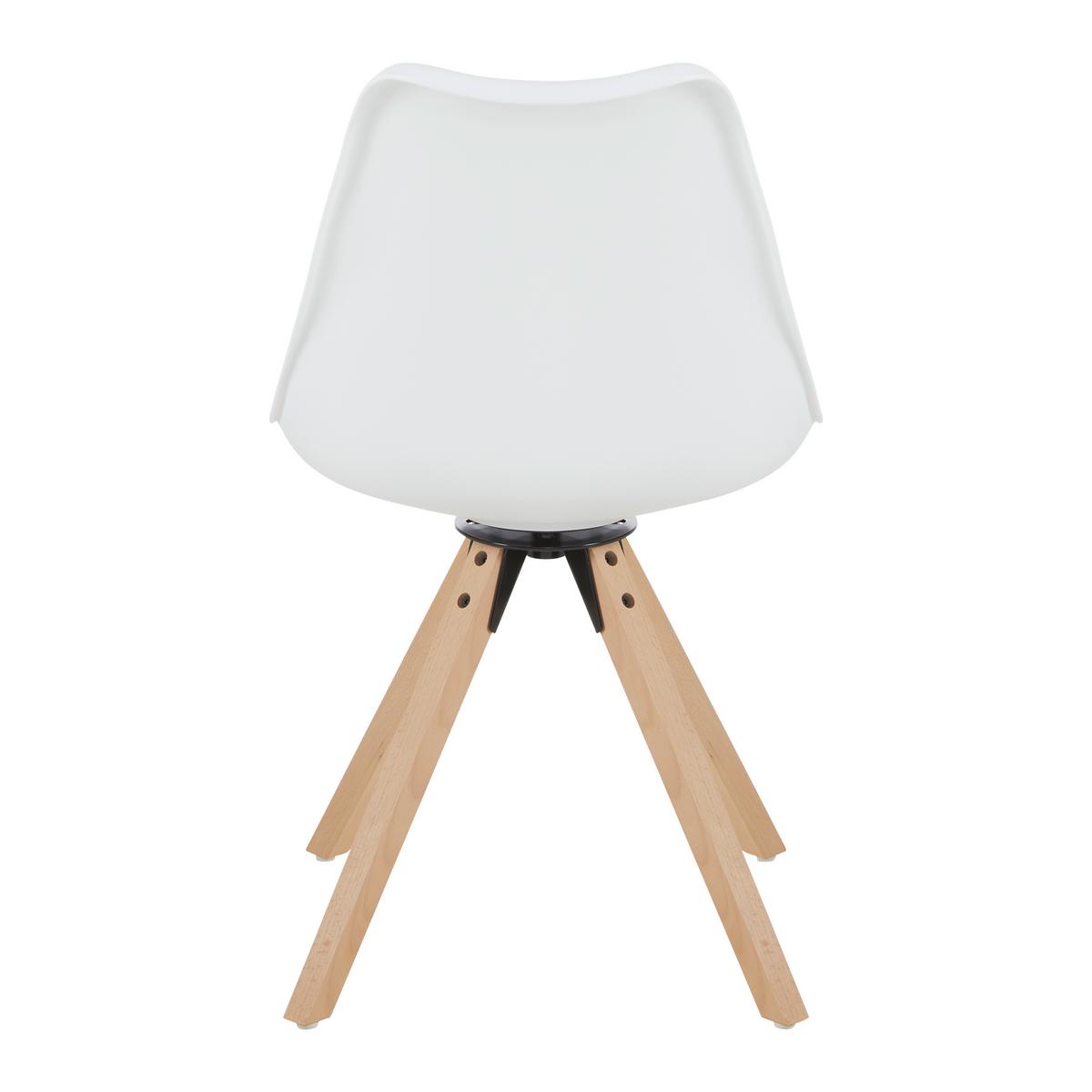 KRZESŁO RICKY 2 - kolor bukowy/biały, Modern, tworzywo sztuczne/drewno (56/85/49cm) - Bessagi Home