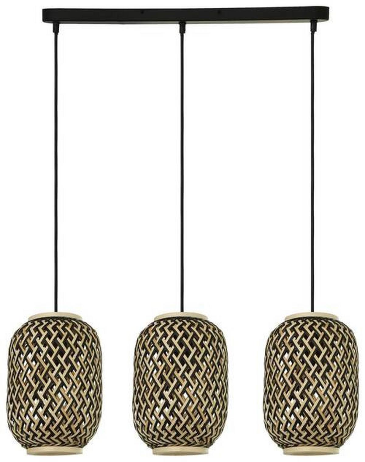 Lampă suspendată Zuro - culoare natur/negru, Romantik / Landhaus, materiale naturale/metal - Modern Living