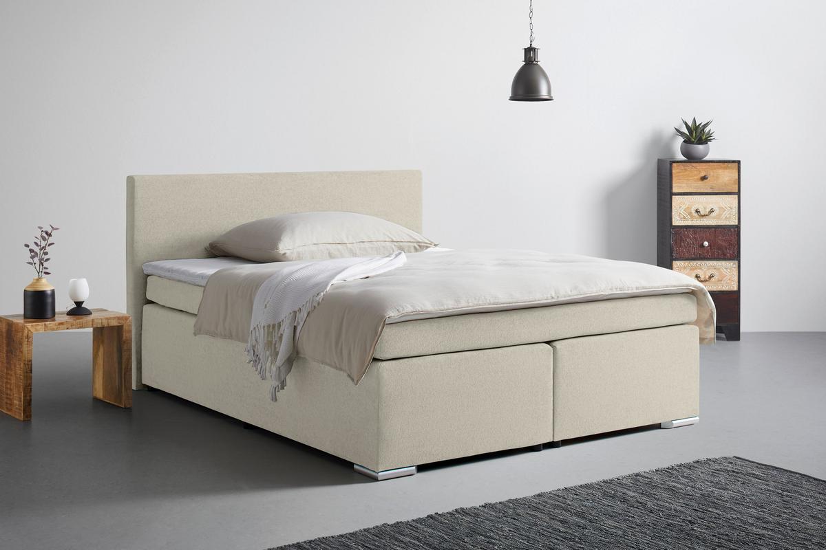 BOXSPRINGBETT MIRA 2 -EXKLUSIV- -BASED- - Beige, Modern, Holz/Kunststoff (180/200cm) - Based