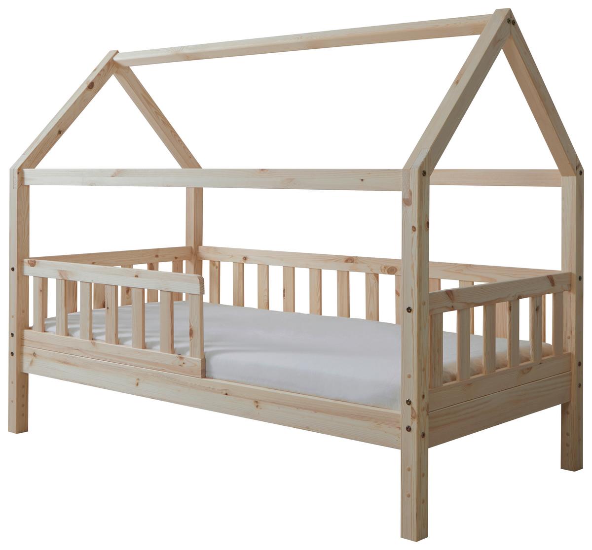 Hausbett Kay ca. 80x160 cm Kiefer Natur - Naturfarben, MODERN, Holz/Textil (80/160cm) - MID.YOU