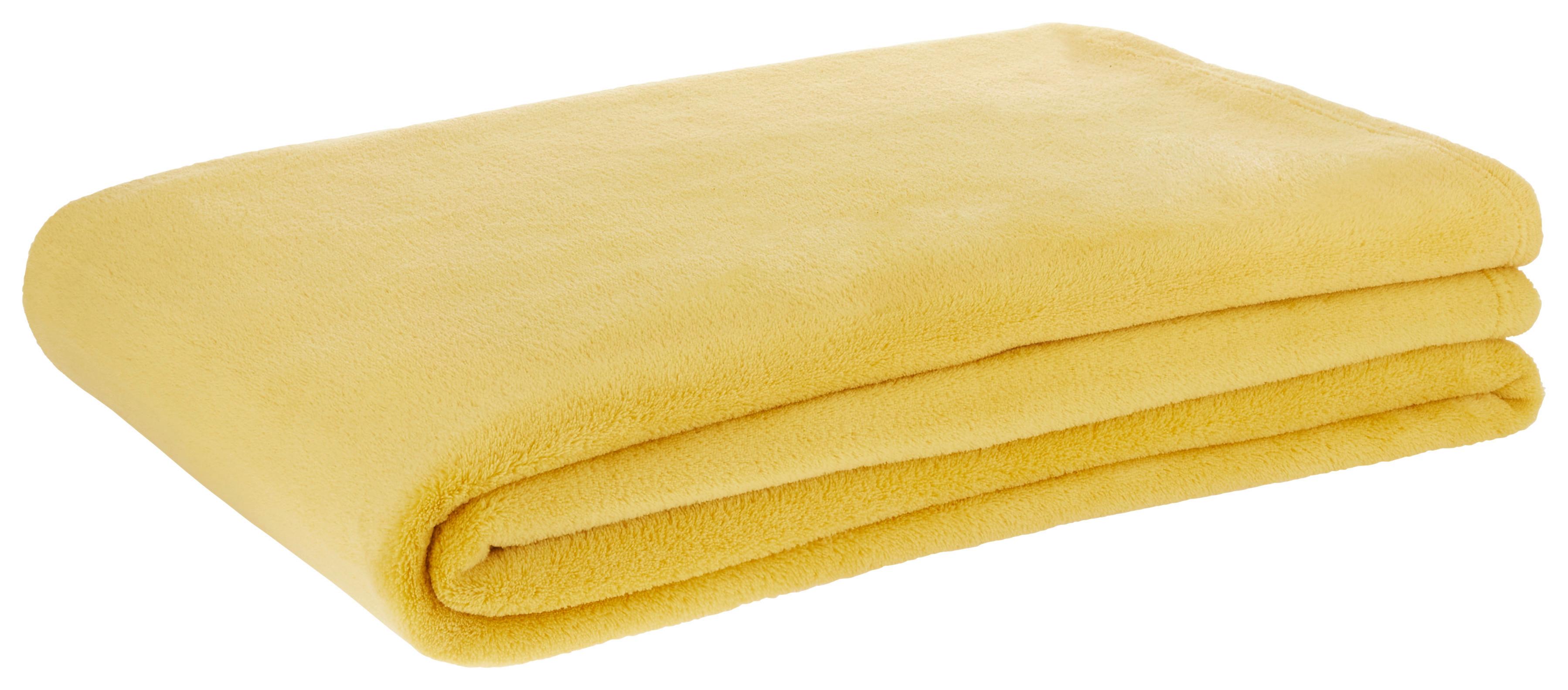 Pătură pufoasă Kuschelix - galben, textil (140/200cm) - Modern Living