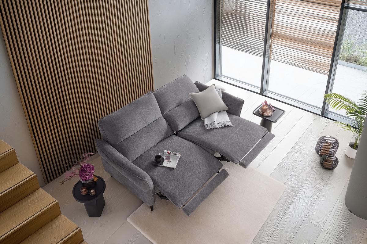 2-Sitzer-Sofa Cape Town Dunkelgrau - noir/gris foncé, Modern, métal/textile (200/98/93cm) - Mömax