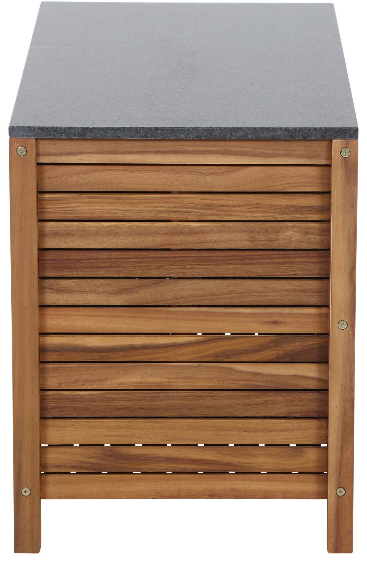 Outdoorküche in Echtholz Akazie ca. 100x87x156 cm - Dunkelgrau/Naturfarben, Basics, Holz/Stein (100/87/156cm) - Siena Garden