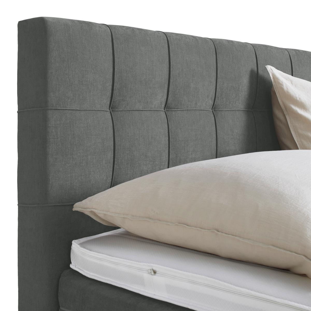 Boxspringbett Primo Graphitfarben ca. 220x200cm - Graphitfarben, KONVENTIONELL, Holz/Holzwerkstoff (220/200cm) - Premium Living