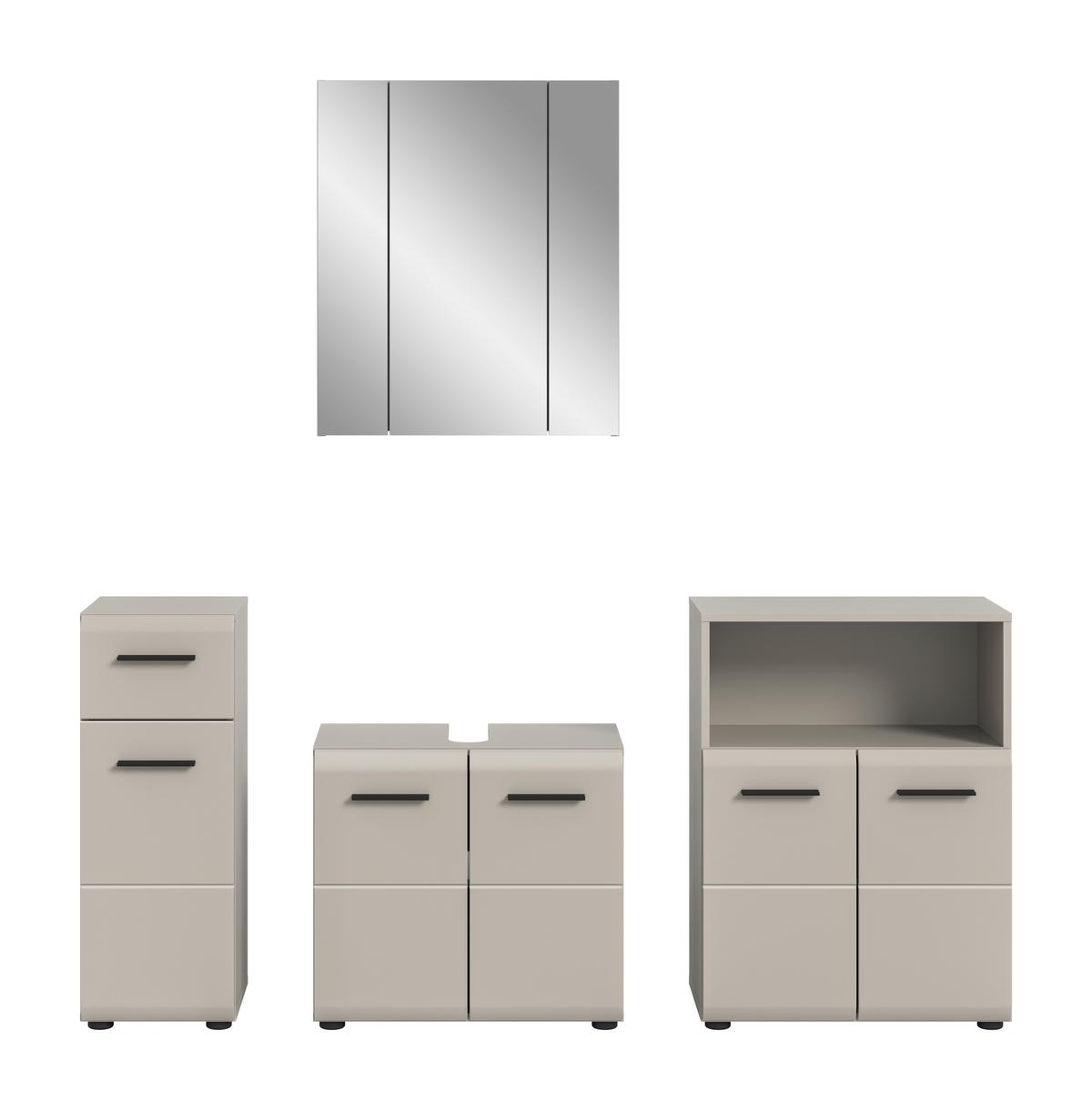 BADEZIMMER ICE - Kaschmir/Schwarz, Trend, Glas/Holzwerkstoff (150cm) - MID.YOU