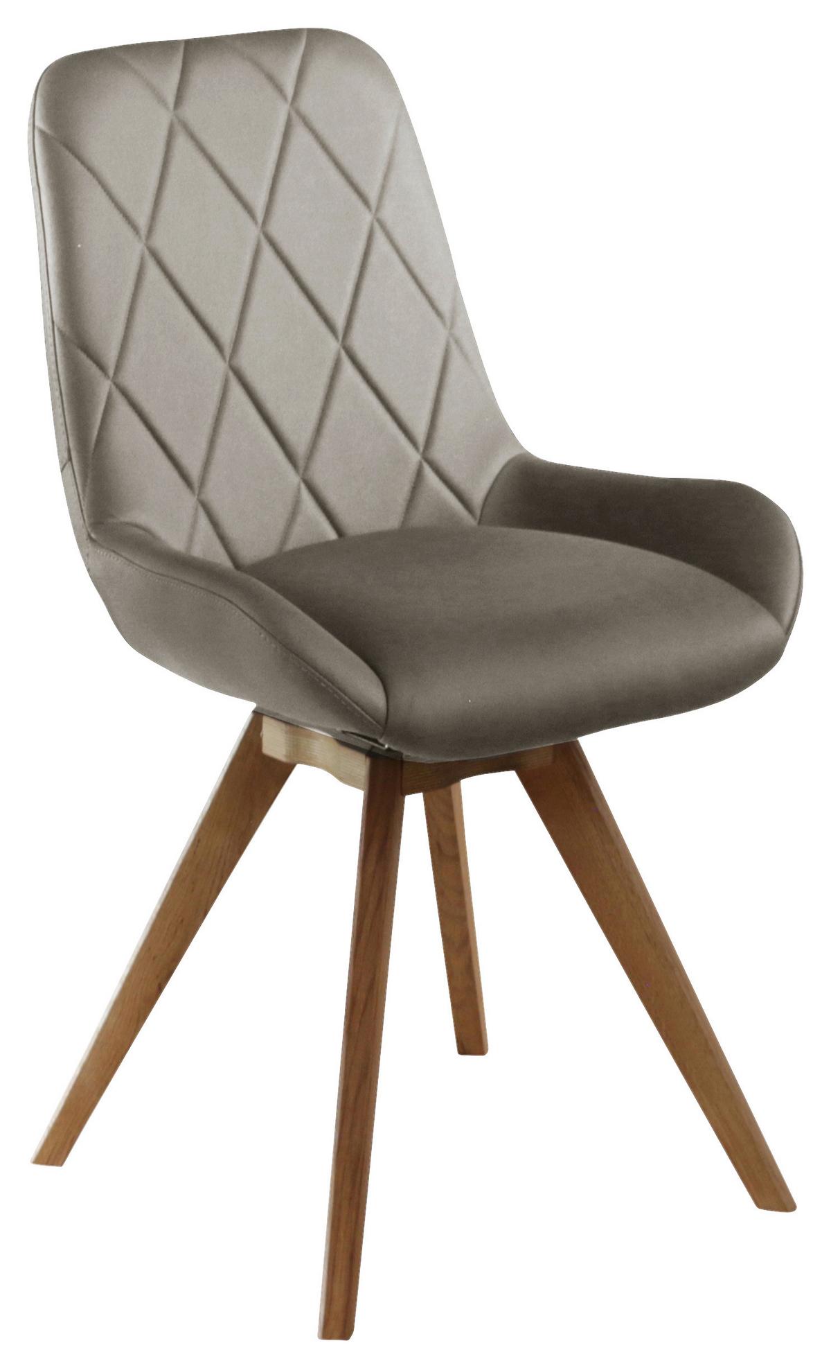 KRZESŁO VINCENT - kolor dębowy/taupe, Konventionell, drewno/tkanina (58/87/64,5cm) - Linea Natura