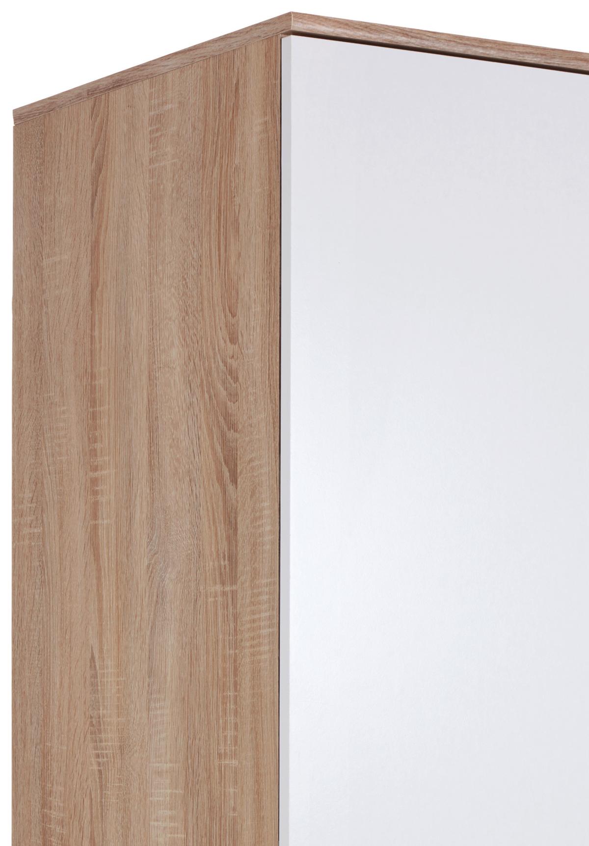 Omara S Klasičnimi Vrati Wiki Baby, Hrast, Bela, Š. 90cm - bela/barve aluminija, Konvencionalno, umetna masa/leseni material (90/191/53cm) - MID.YOU