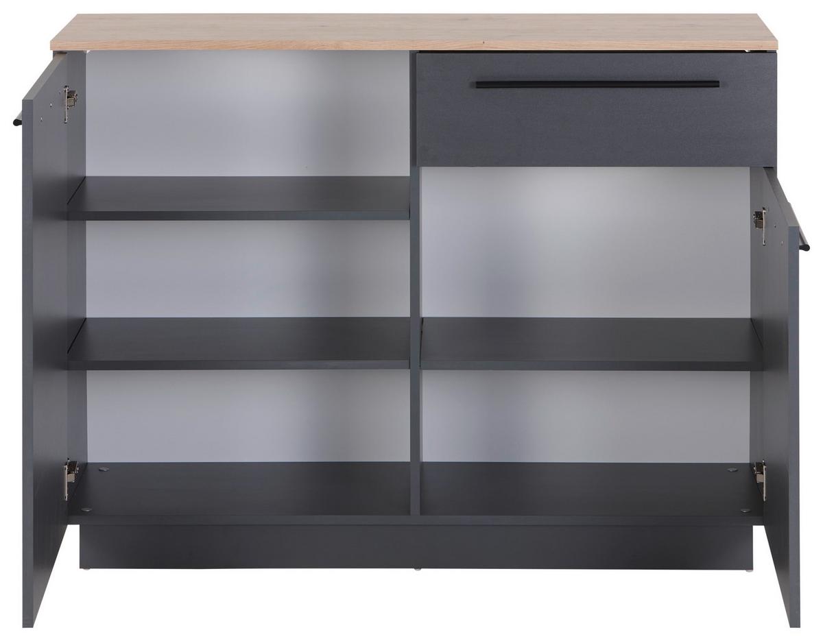 Comodă ALASKA 1 - stejar Artisan/antracit, Modern, material pe bază de lemn (120/90,9/42cm) - Modern Living