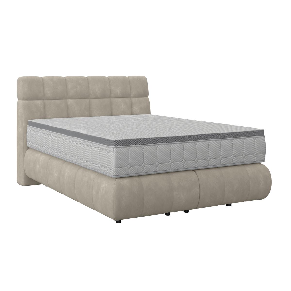 Boxspring Krevet Nobu - crna/taupe, Trend, drvo/tekstil (140/200cm) - Premium Living