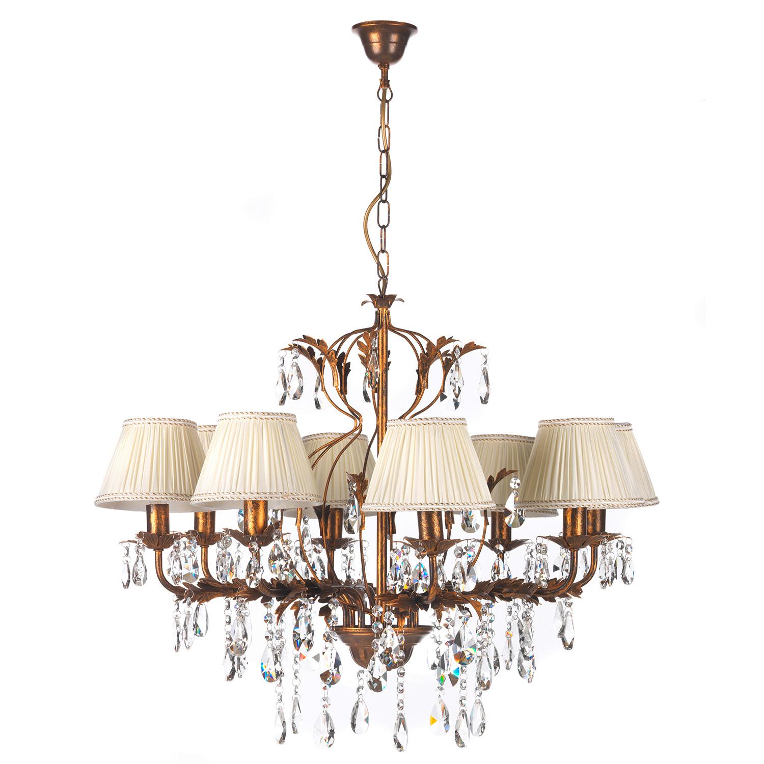Kristall-Hängeleuchte Karen Bronzefarben max. 6 Watt - Bronzefarben, Design, Glas/Metall (80/105cm)
