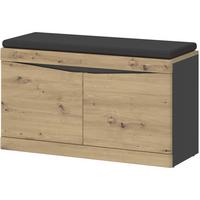 Garderobna Klop Turino, Barva Hrasta, Antracit - Moderno, umetna masa/leseni material (86/49/39,9cm)